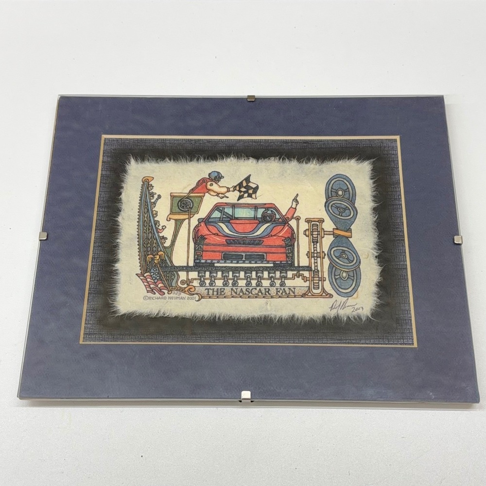 Richard Neuman 2001 The‎ Nascar Fan Framed Artwork Print Signed